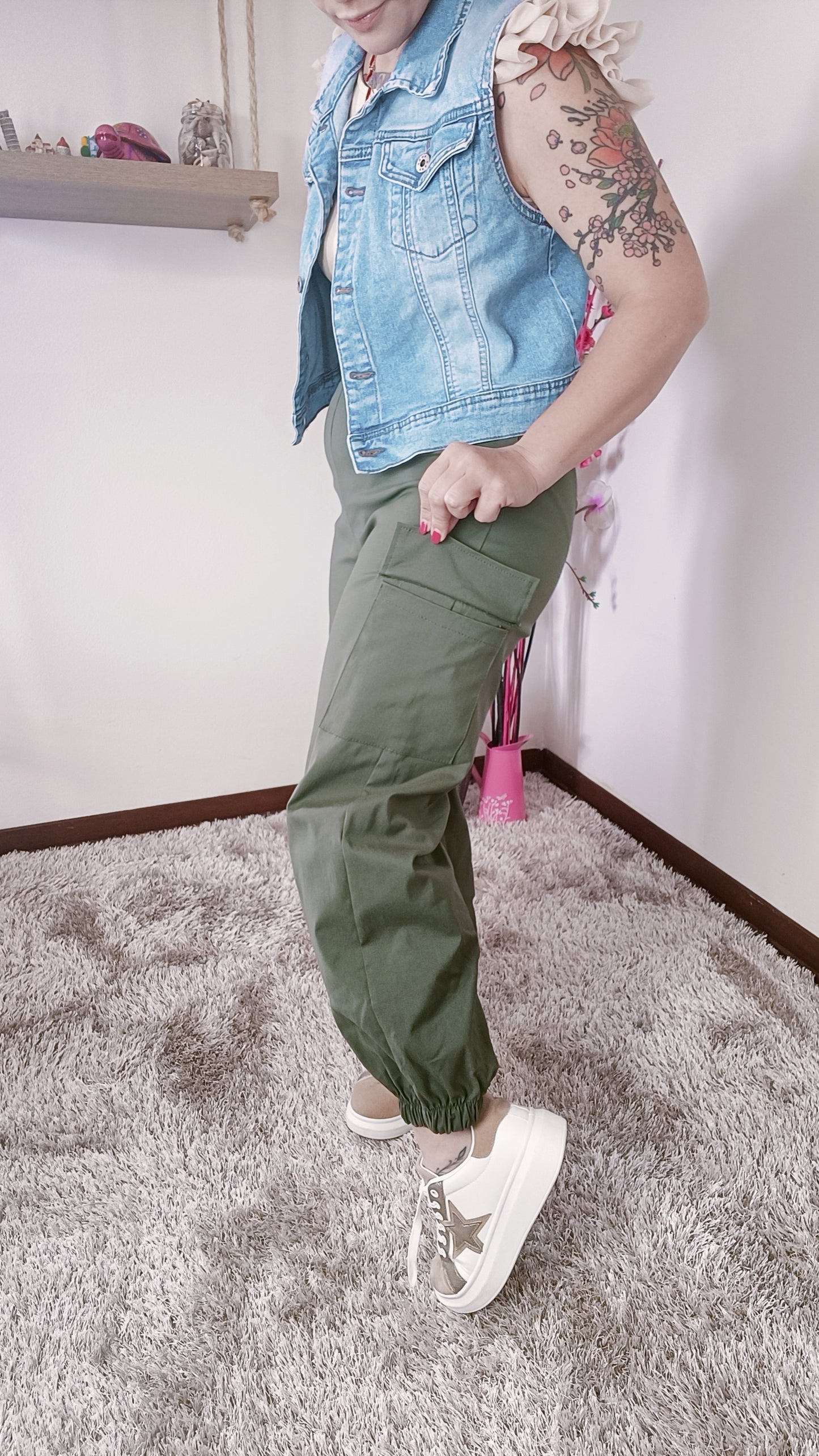 Pantalone Cargo Verde Militare