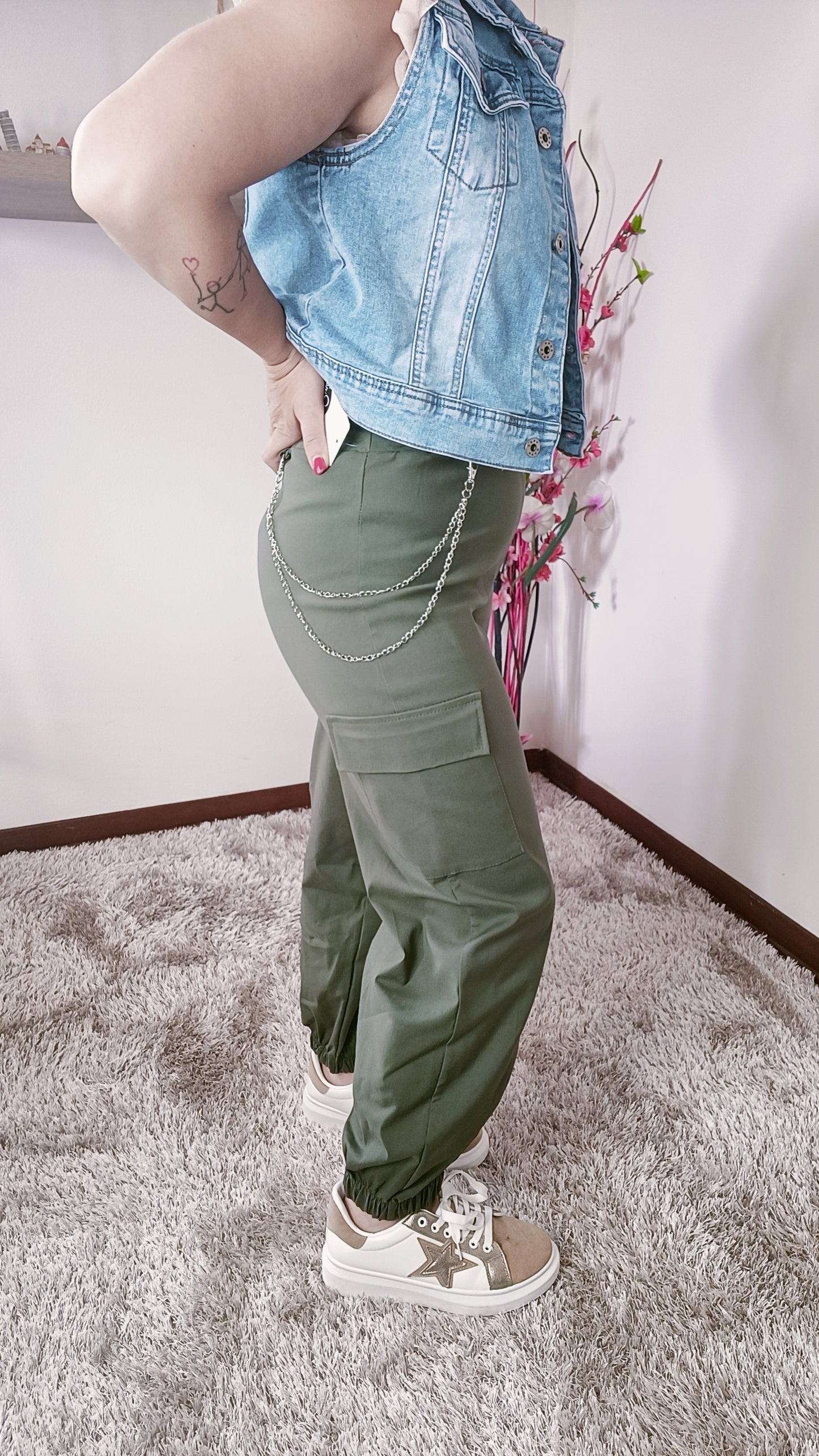 Pantalone Cargo Verde Militare