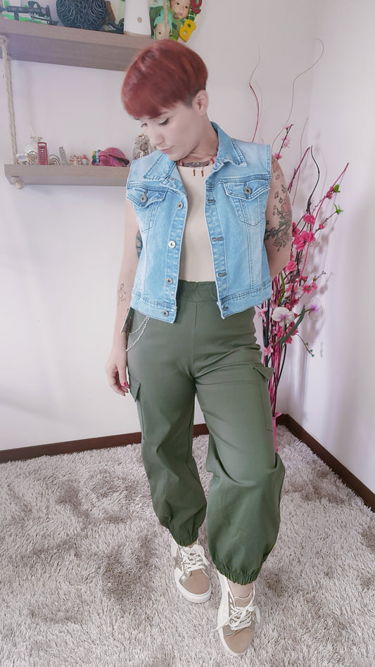 Pantalone Cargo Verde Militare