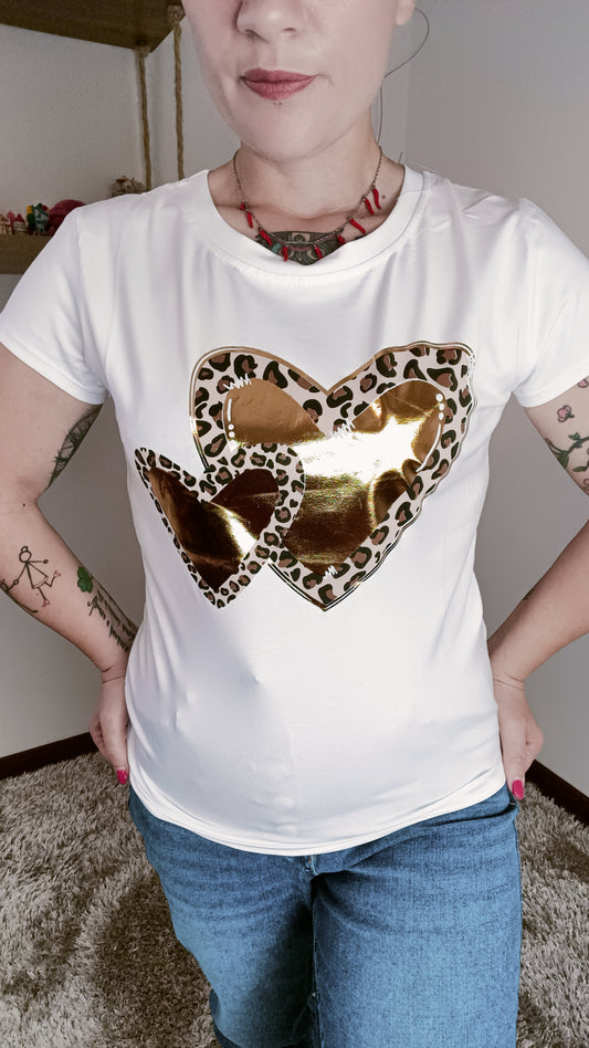 T-shirt Cuori Dorati